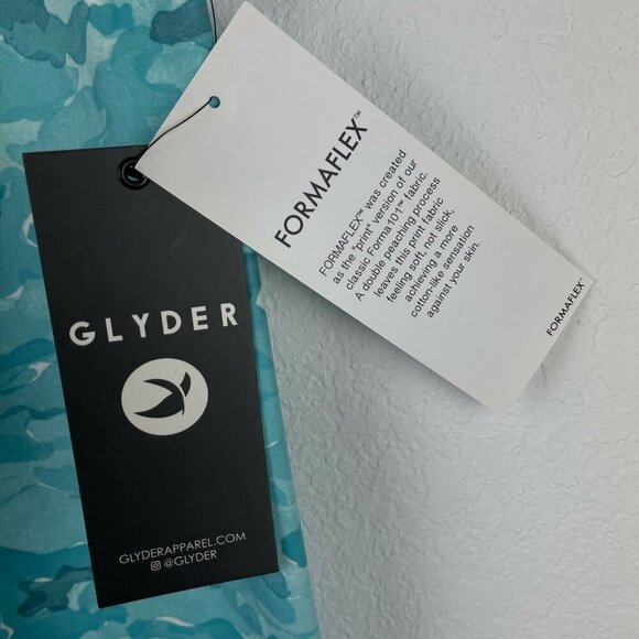 GLYDER Leggings Women's Sz XS High Power II H2O High Rise Cropped Camo Blue - Picture 8 of 10